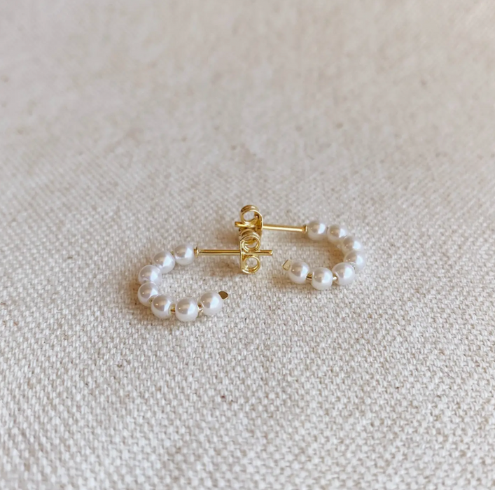 GoldFi | Pearl Bead C Hoops