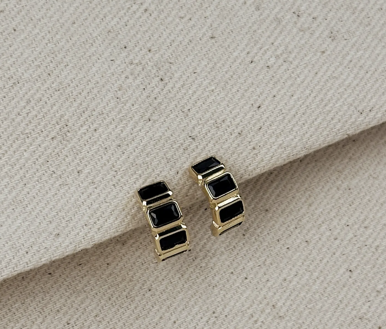 GoldFi | Black CZ Hoop Earring