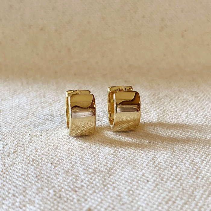 GoldFi | Gold Chunky Flat Clicker Hoop Earrings