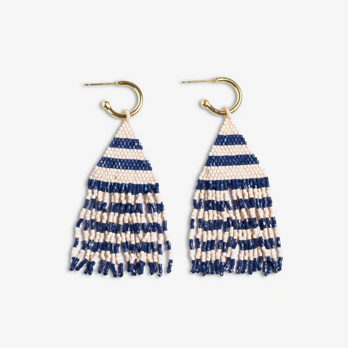 Ink+Alloy | James Gld Hoop&Fringe Navy Stripe